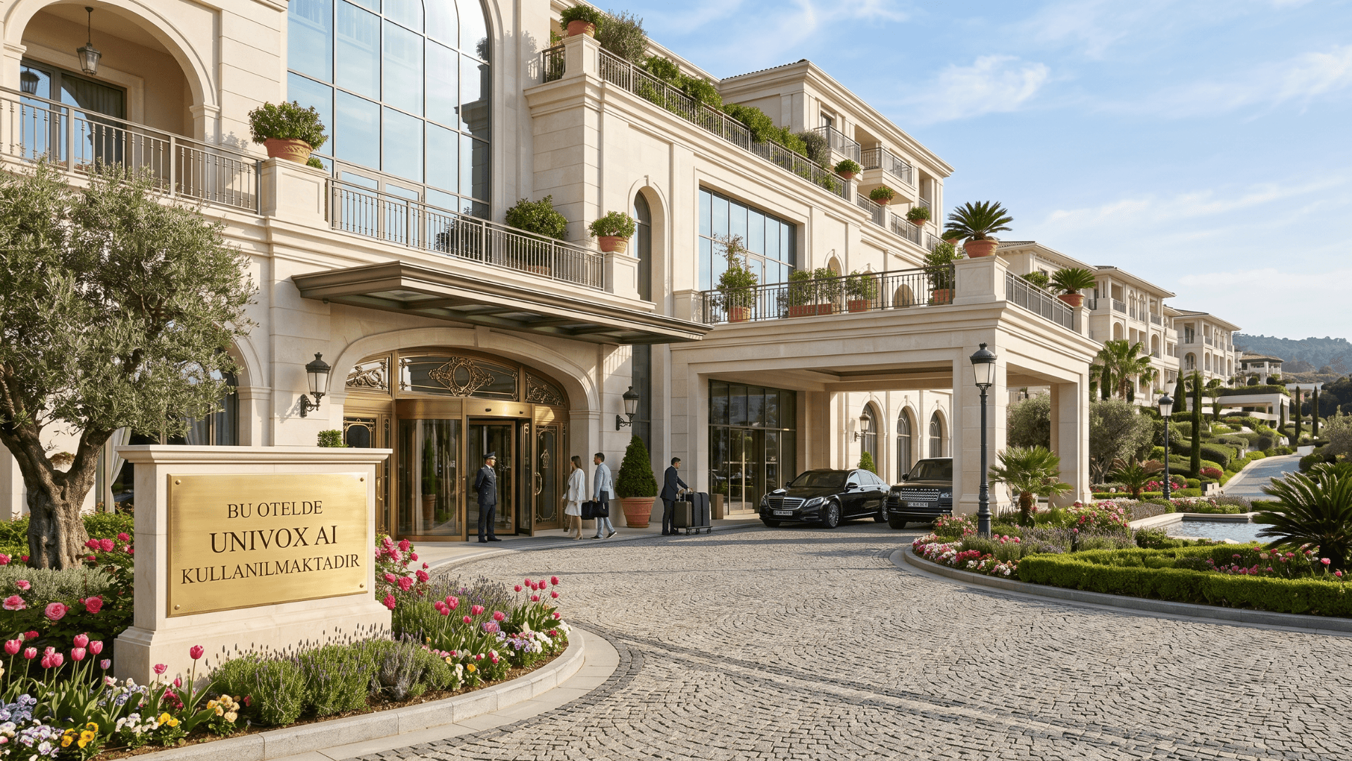 UnivoX AI kullanan lüks otel girişi
